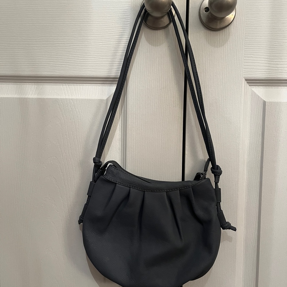 India vegan leather small crossbody in blue